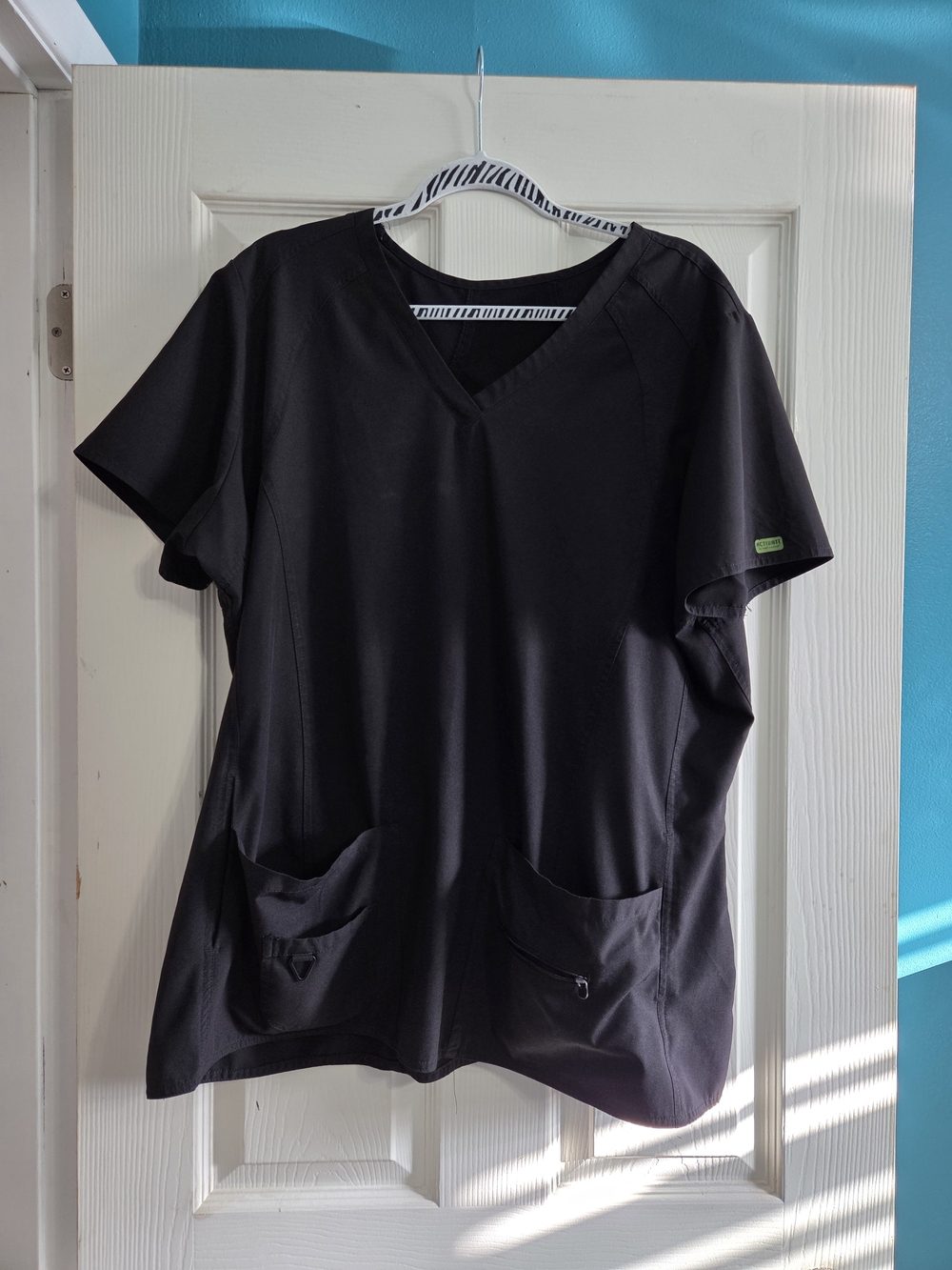Med Couture Activate V-Neck Black Scrub Top